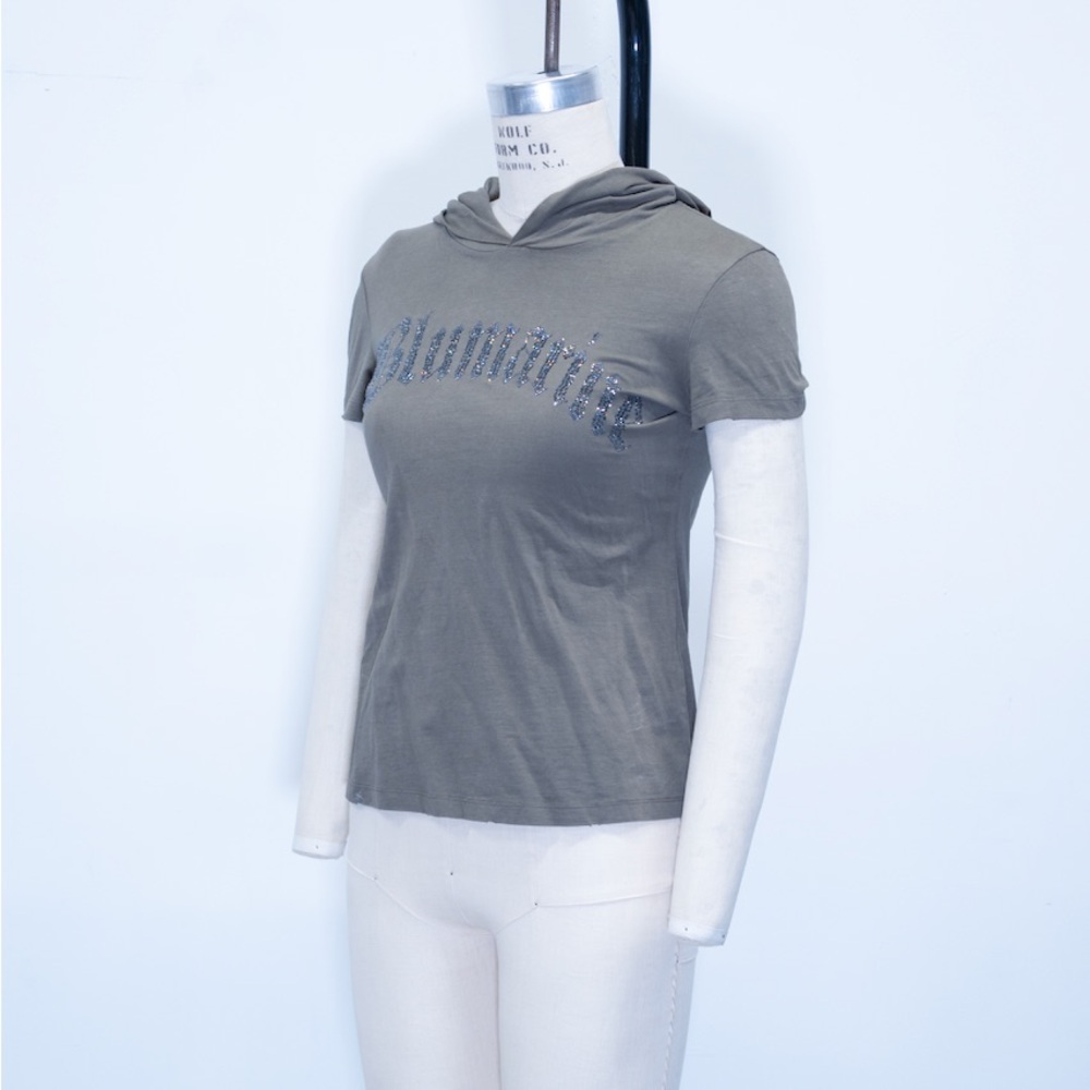 Blumarine Studded Rhinestone Logo Top